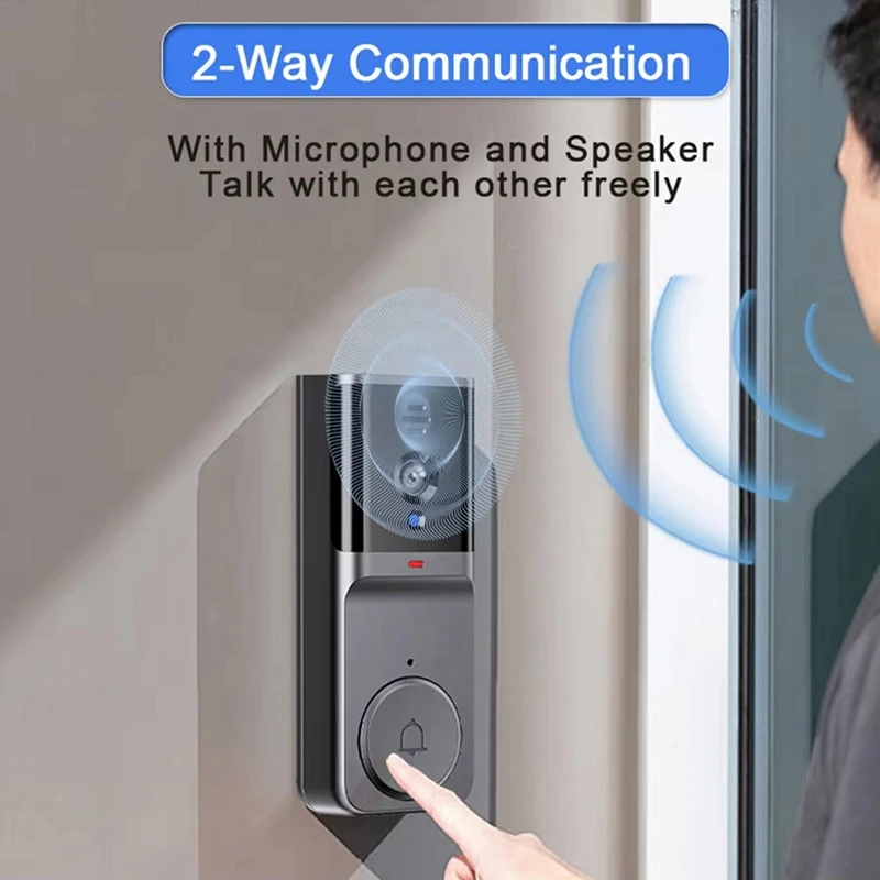 جرس باب يتضمن شاشة عرض فيديو مع شاشة IPS 4.3 بوصة 2-Way Audio 2.4Ghz كاميرا جرس الباب لتسجيل الاتصال الداخلي البصري مع هوائي