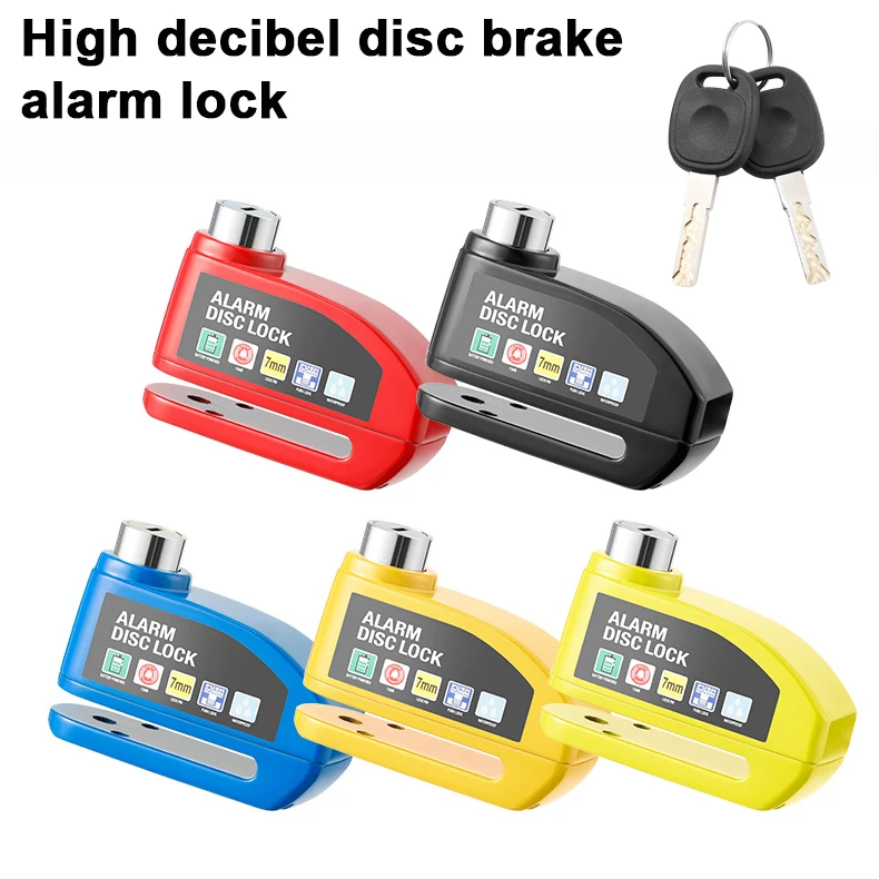 Motorcycle Alarm Lock Wheel Disc Brake with Key Motorbike Scooter Bicycle Waterproof Anti-theft Padlock Security Disc Brake Lock view 2