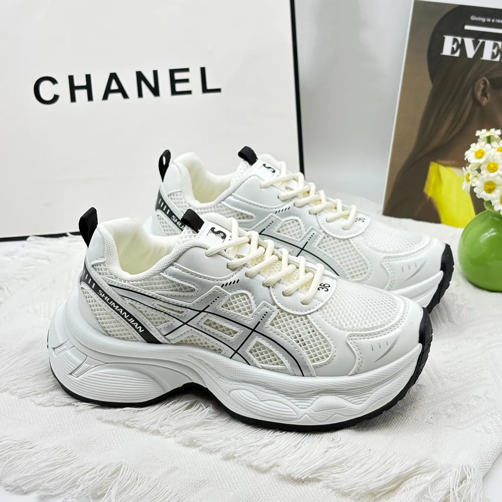 

Thick-Soled Dad Shoes, Women'S Shoes, 2025 New Mesh Breathable Casual Sports Mesh Shoes