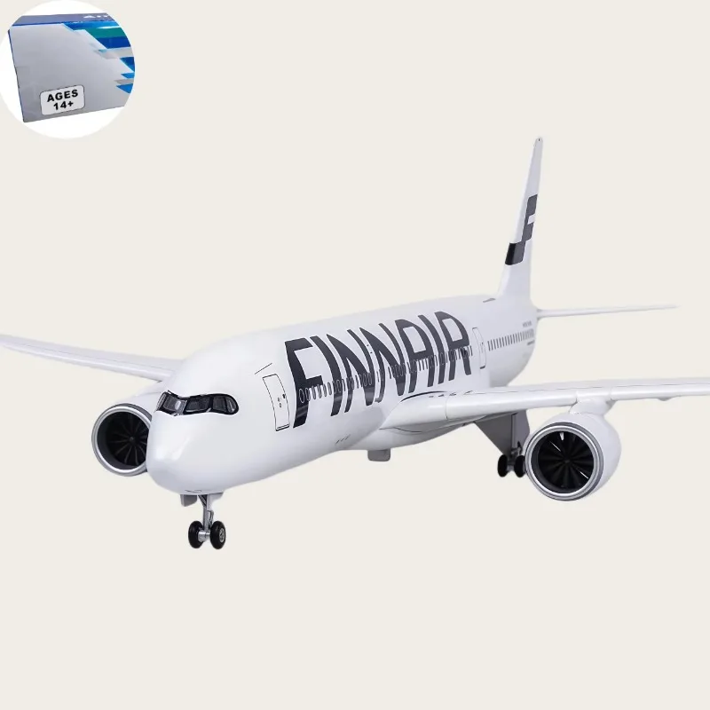 

1/142 Scale 47CM Airplane Airbus A350 Finland FINNAIR Airways Model With lights and wheels Diecast Resin Plane Collection Gifts