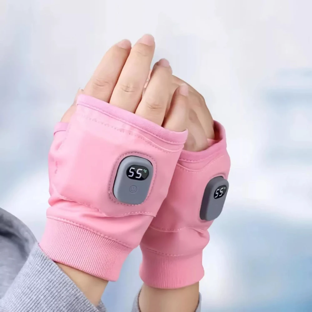 New Gloves with Electric Heating USB Charging Split Finger Half Finger Touch Screen Intelligent Heating Winter Warmth Gloves