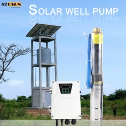 260 Ft Solar Powered Submersible Bore Well Water Tank Pump BLDC Motor 1.5 HP Off Grid High Pressure Solar Centrifugal Pump Kits