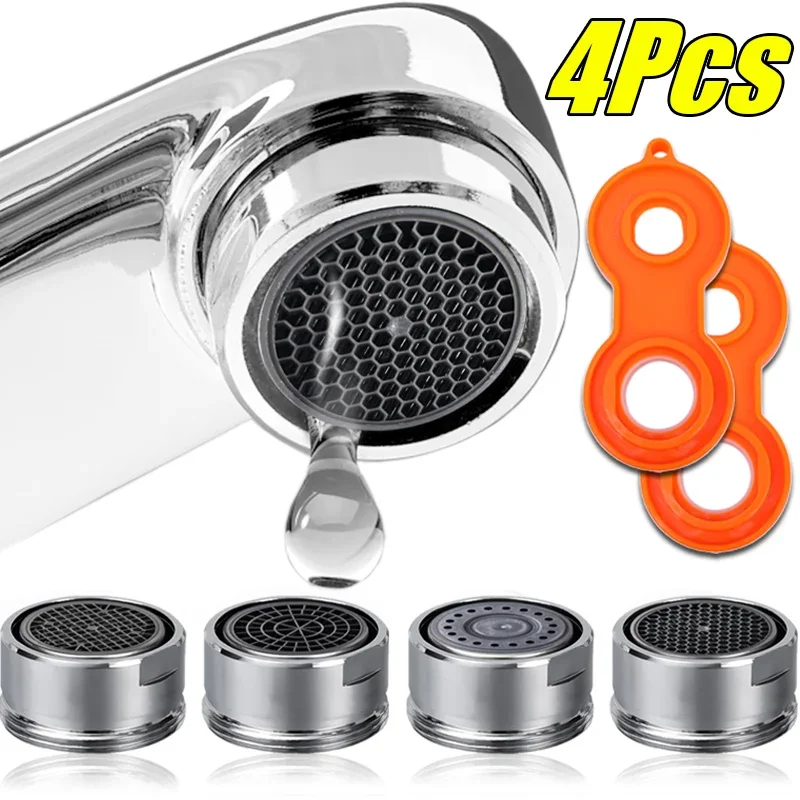 1/4PCS Water Saving Faucet Tap Aerator Replaceable Filter Mixed Nozzle M24 24mm Thread Bathroom Faucet Bubbler Bathroom Parts