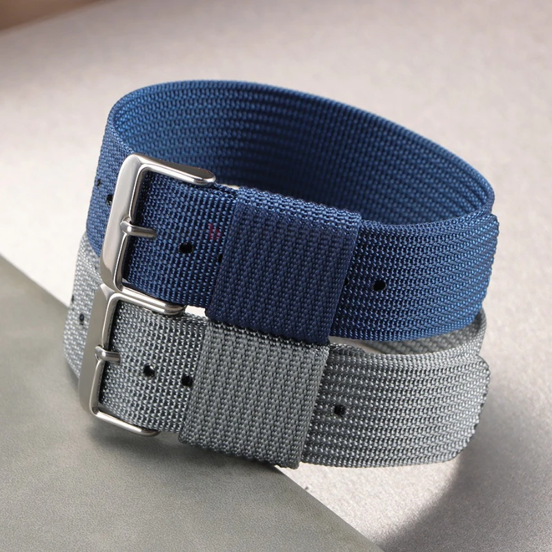 18mm 20mm 22mm ミリタリーリブストラップ セイコー スポーツナイロンバンド Huawei Watch GT5/4/3用 ファブリックウォッチバンド Samsung Galaxy用