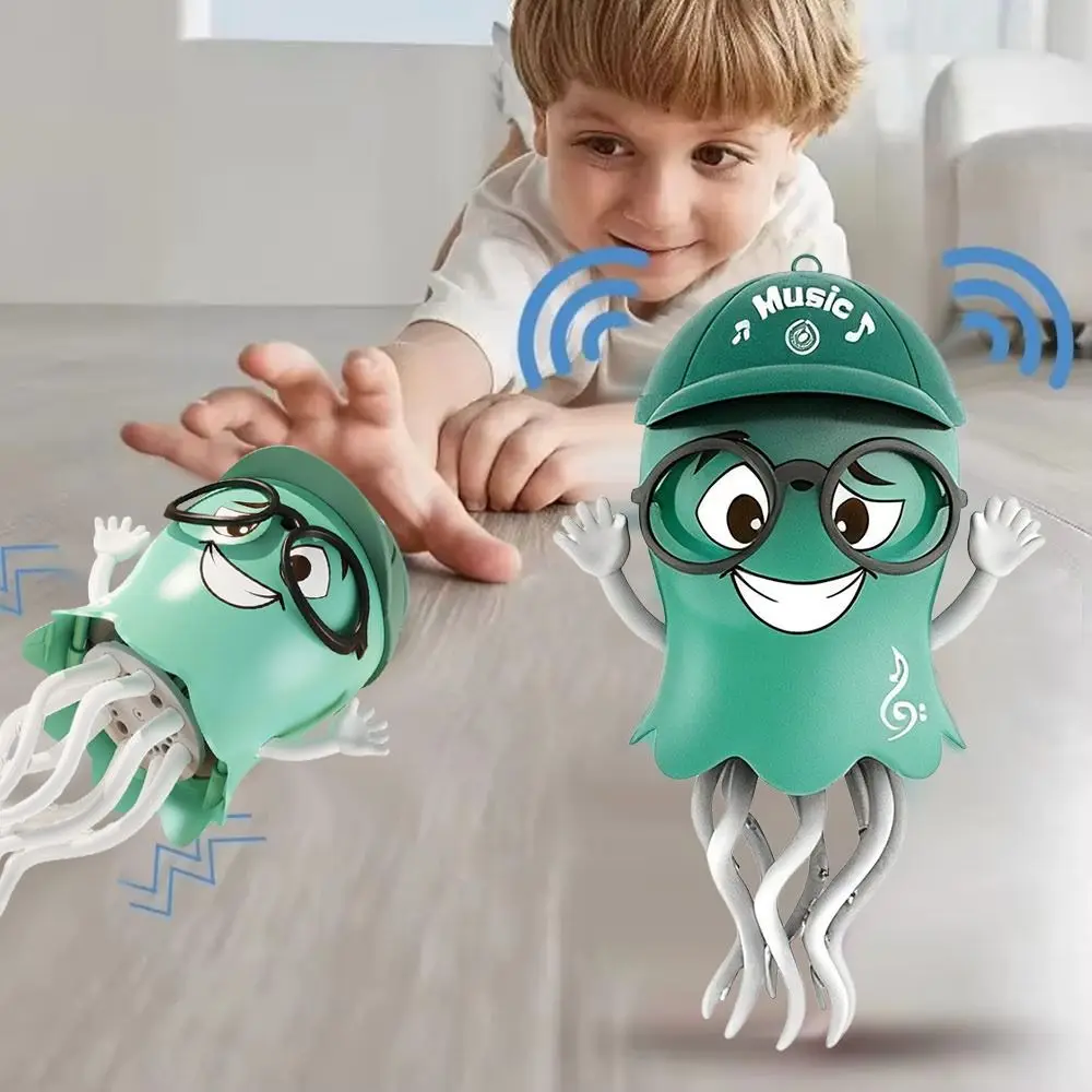 Zabawka LED - tańcząca ośmiornica, automatyczne unikanie przeszkód, raczkująca, tańcząca, zabawka LED, ośmioklauzowa, kręcąca się.