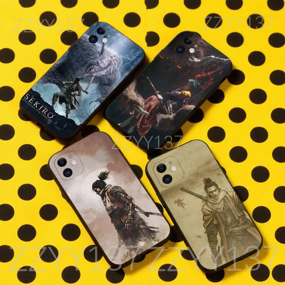 

SEKIRO SHADOWS DIE TWICE Phone Case For iPhone 16,15,14,13,12,11,Pro,Max,Plus,X,XS,XR,SE,8,7,Mini,Soft Silicone Black Case