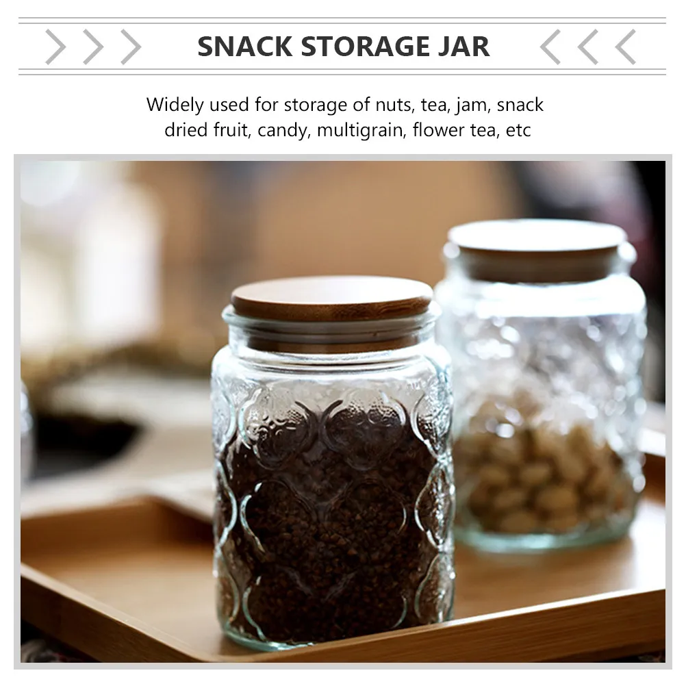 Exquisite Craftsmanship Glass Storage Jar Large Capacity Safe Eco Friendly for Nuts Tea Jam Snacks Dried Fruit Multigrain Flower