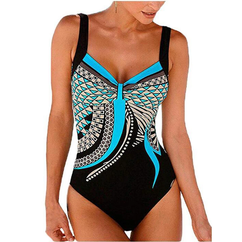 Plus Size One Piece Swimsuit 2025 Vintage Retro Swimwear Women Swimsuit Bathing Suit Beachwear Monokini Female Swimming Suits
