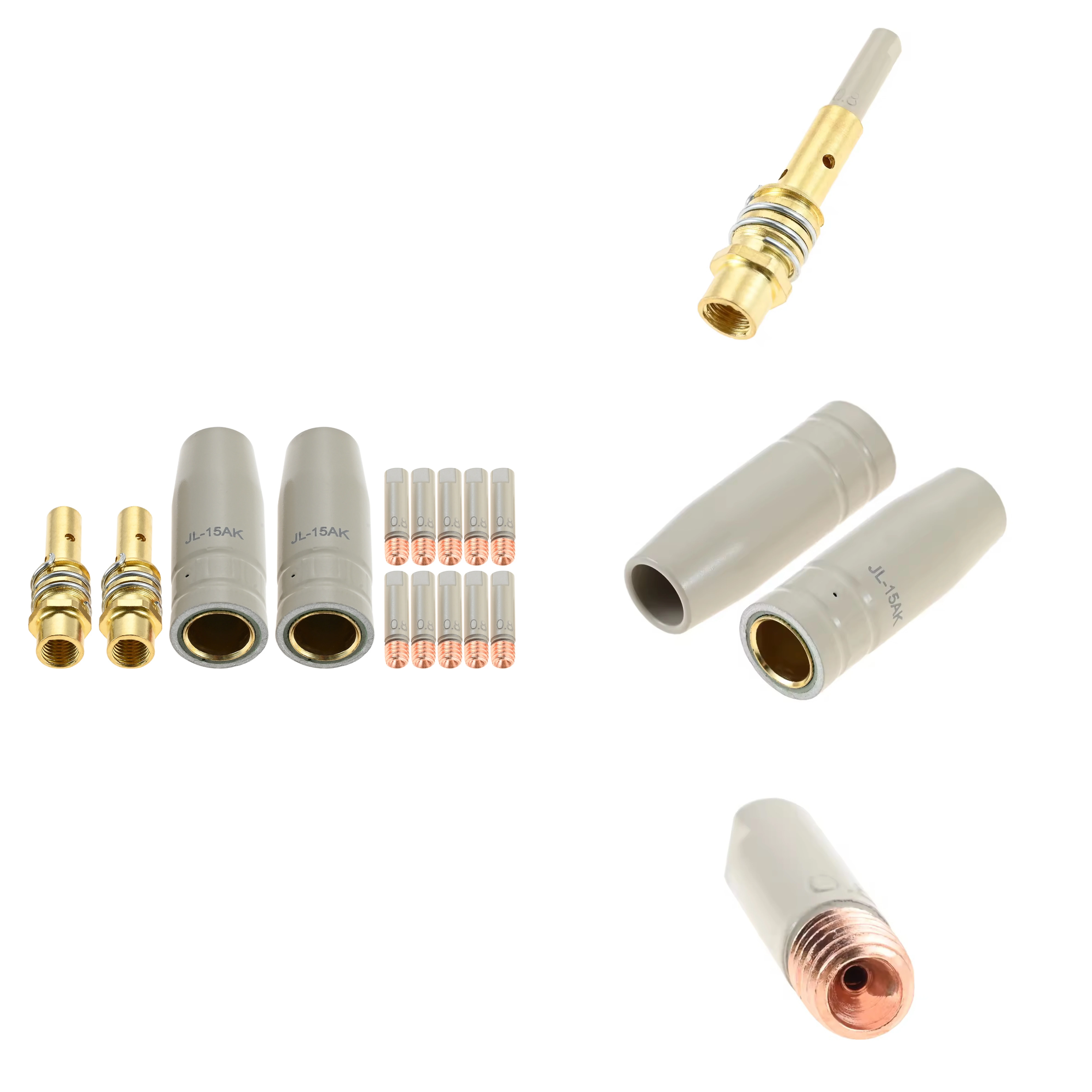 

14 шт. 0,8 мм 15AK Mig сварочная горелка насадки комплект изоляционное покрытие дизайн для сварки автомобильный ремонт доставка завод