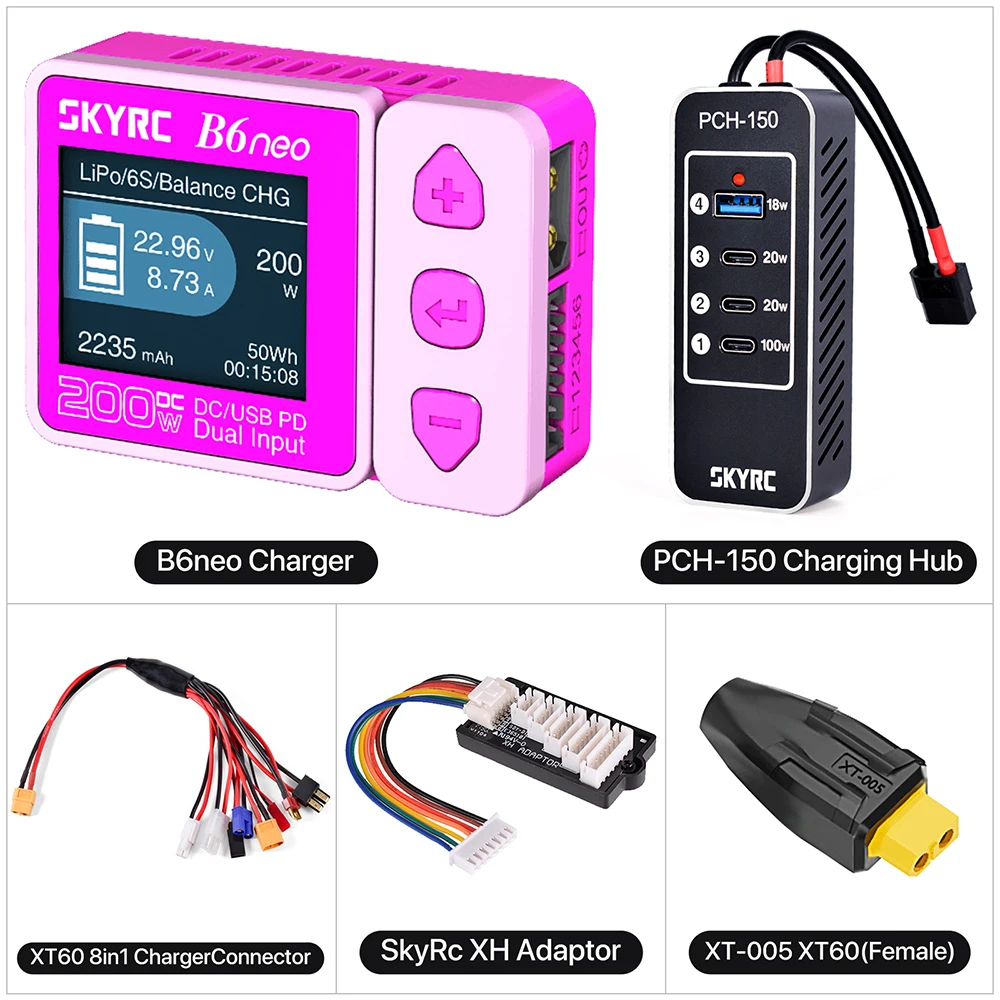 SKYRC B6neo/B6neo + LiPo Batterij Smart Balans Lader DC 200 W PD 80 W Ingang voor RC Model auto Schip Boot Vliegtuig