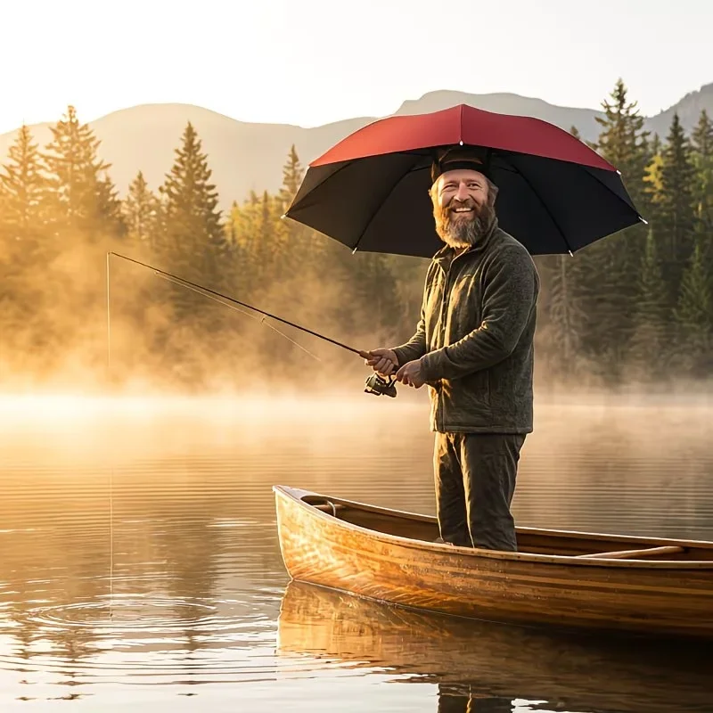Freihändiger Sonnen- und Regenschirm, faltbarer Sonnenschutzhut, wasserdicht, leicht, ideal zum Angeln, Gärtnern, Wandern und für den Einsatz im Freien. – Detail 7