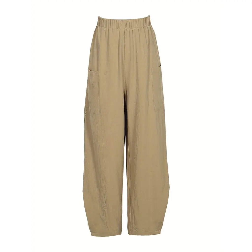 Bloomers in tinta unita da donna di grandi dimensioni Stazione indipendente Pantaloni caldi estivi in stile europeo americano con tasche All-Match