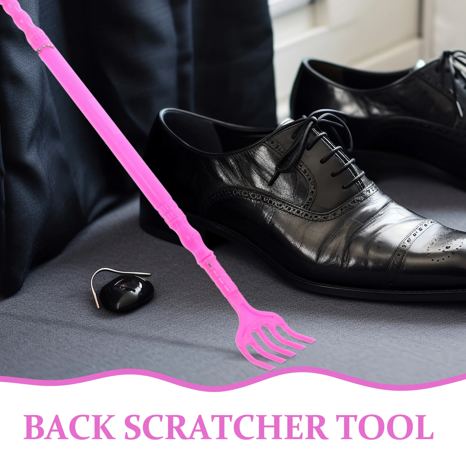 

Massage Claw Shoehorn Pink Double End Back Scratcher for Men Portable Tool Long Handle Shoe Remover Adults