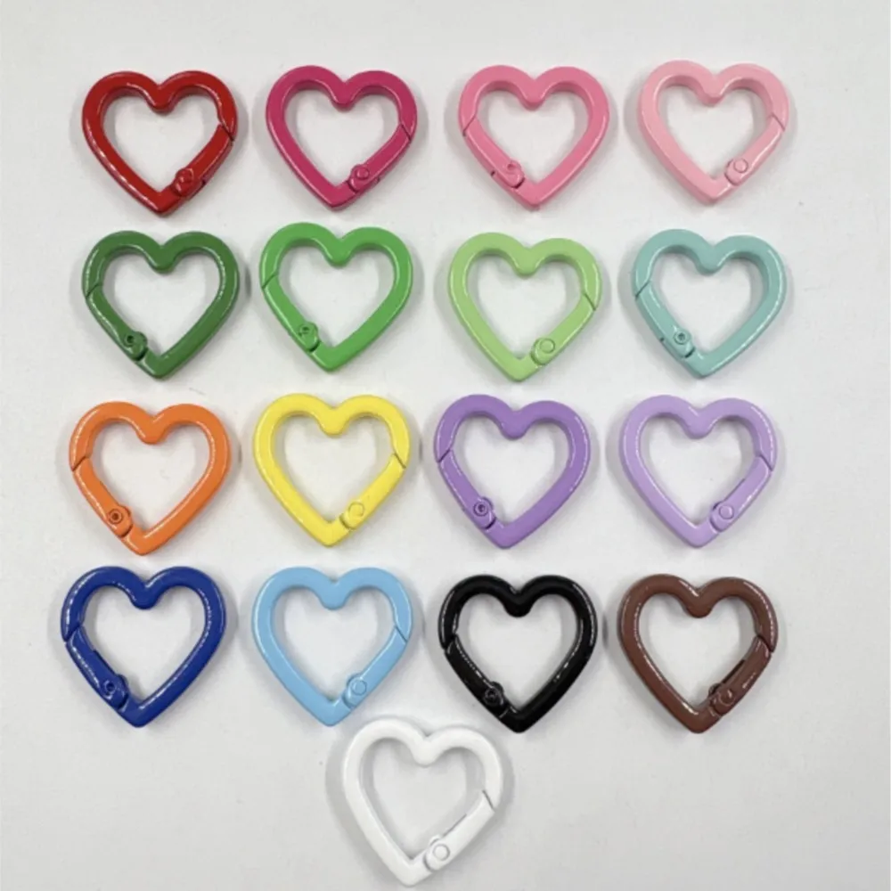 

JMCARCOOL Metal Heart Spring Clasp Openable Love Shaped Carabiner Keychain Clips Hook Dog Chain DIY Jewelry Buckles Connector