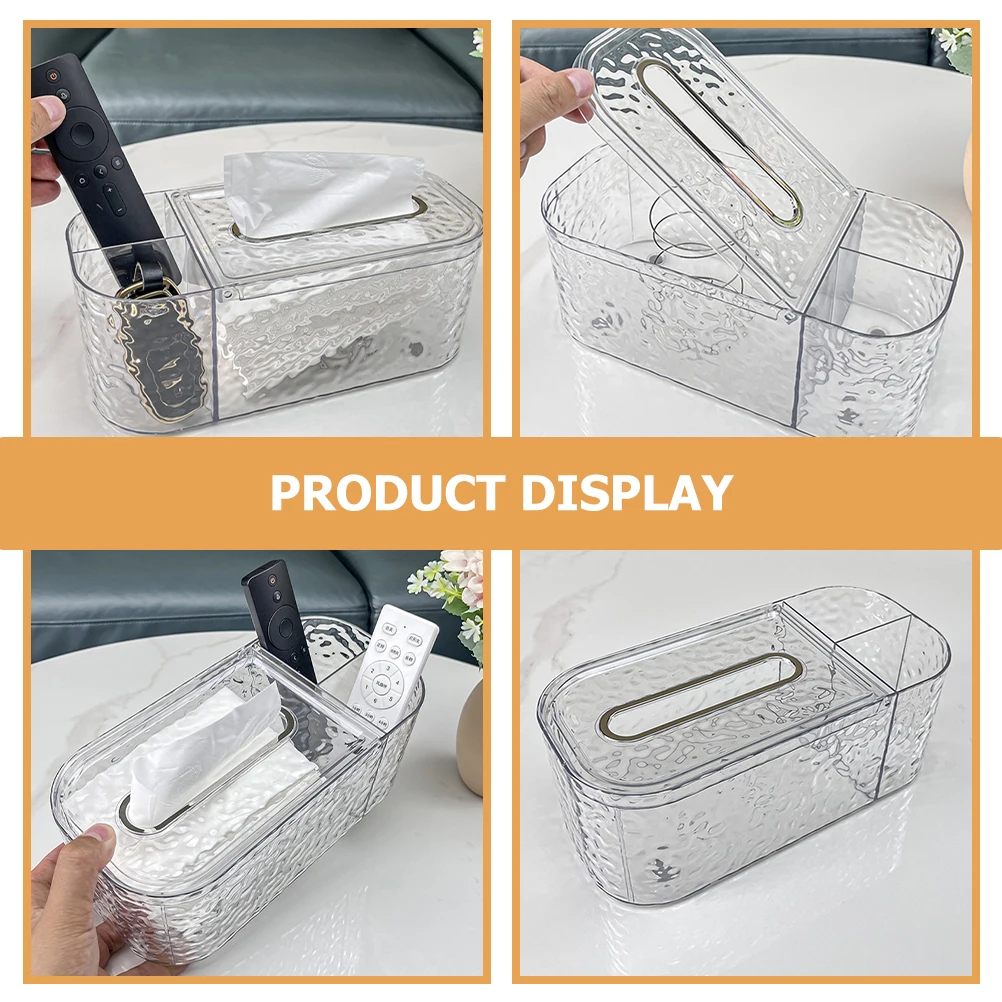 

Creative Glacier Pattern Water Ripple Transparent Desktop Tissue Box Holder Multifunctional Paper Storage Decorative Napkin