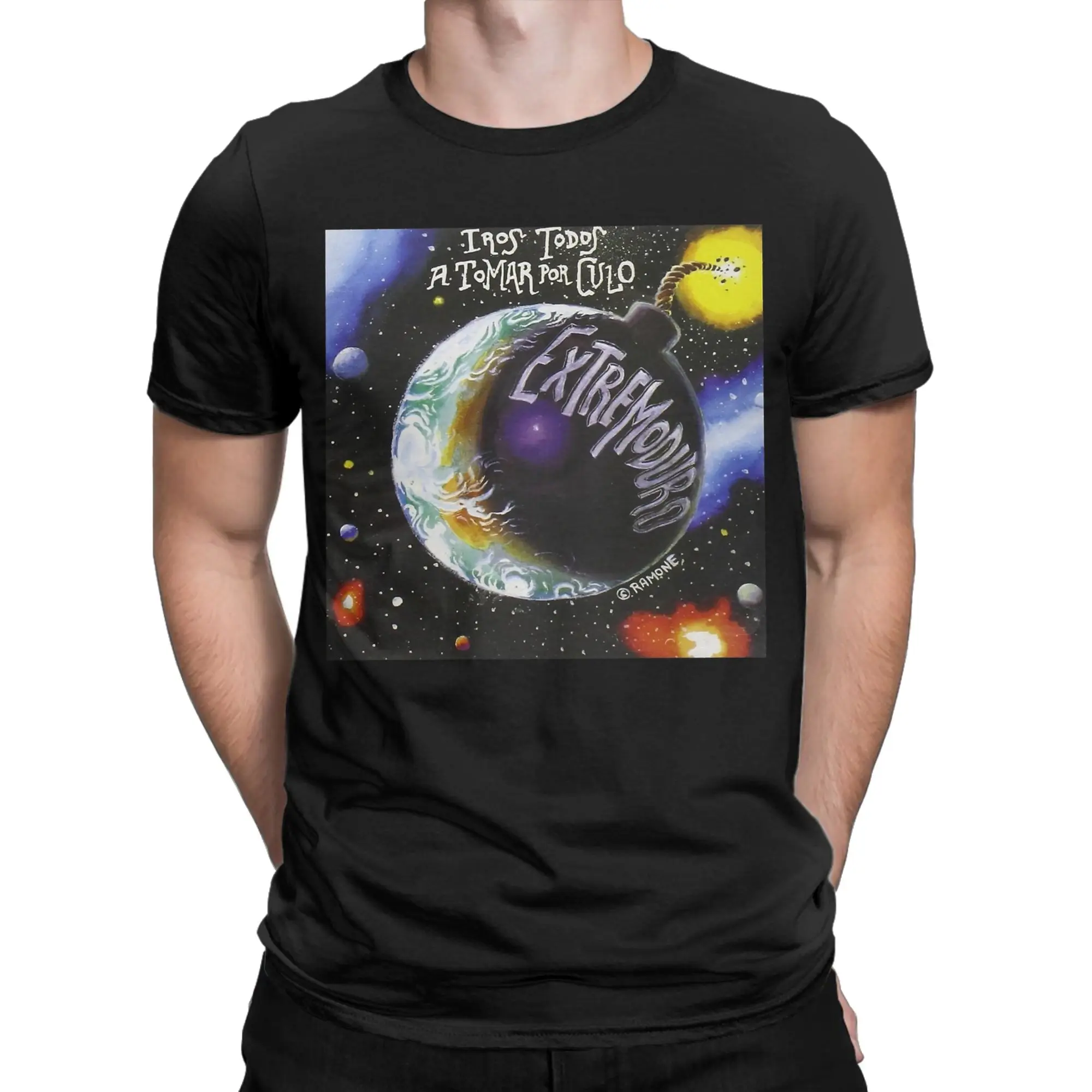 Extremoduro Iros Todos a Tomar Por Culo Men's T Shirts  Funny Tees Short Sleeve Crewneck T-Shirt Cotton Plus Size Tops