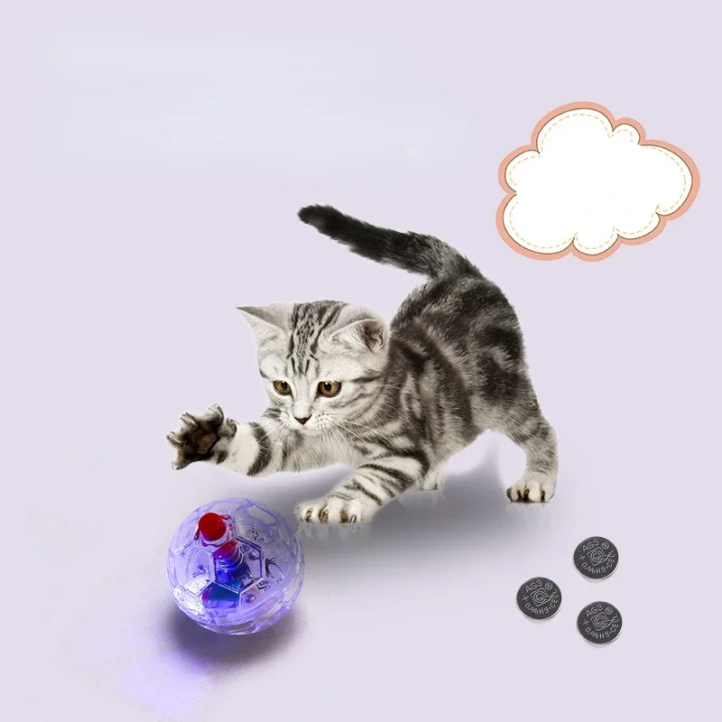 1pcs Interactive Cat Ball Toy Flash Paranormal Equipment Ghost Toy Up Motion Balls Toy Light Pet Pet Flash Hunting Motion