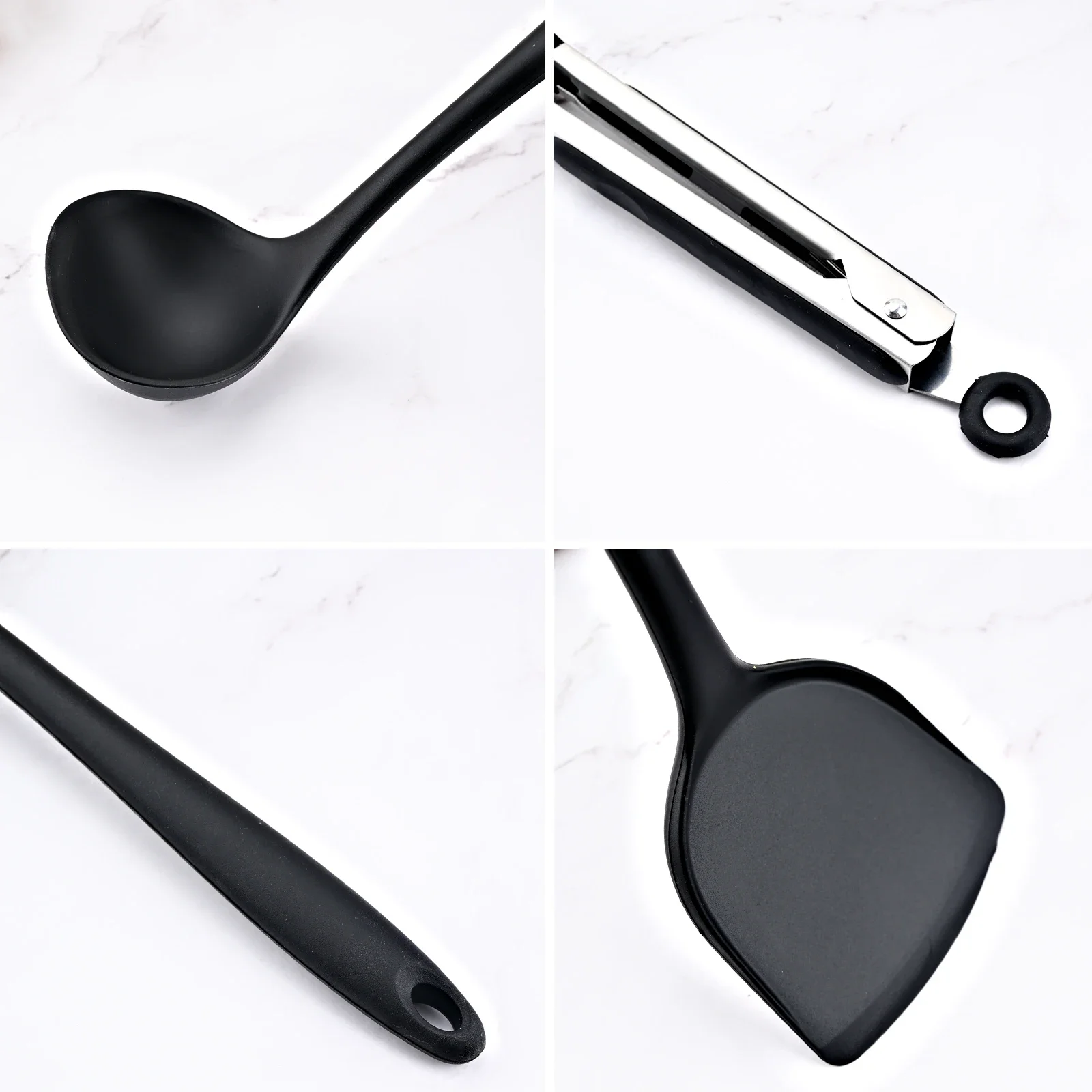 Silicone Cooking Utensils Non-stick Kitchenware Tools Spatula Ladle Egg Beaters Shovel Soup Butter Scraper Kitchen Cookware