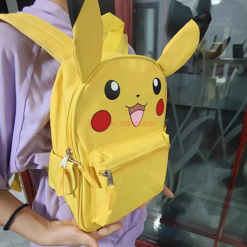 Pokemon Pikachu Backpack Cartoon Anime Figure Children Shoulders Bag Student Kindergarten Schoolbag High Quality Kids Gift