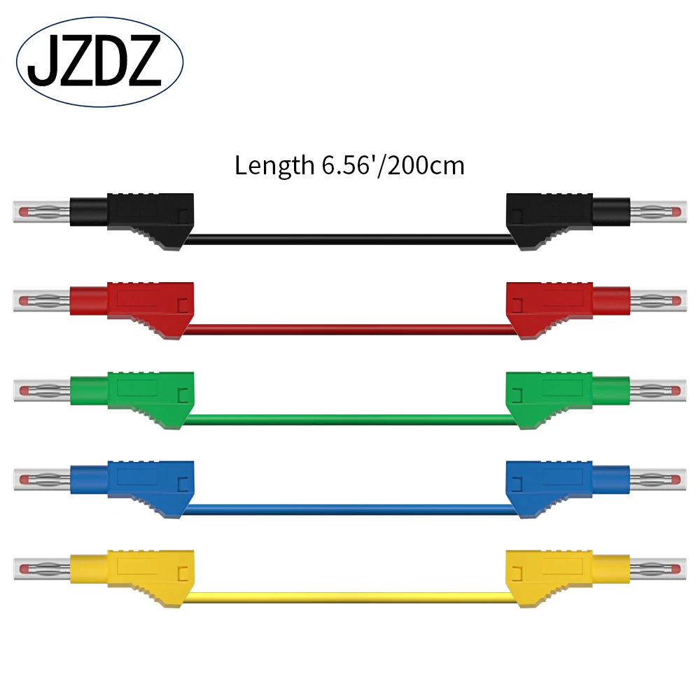 JZDZ 200CM 5pcs Multimeter Test Leads 4MM Dual Banana Plug Security Retractable Electrical cable Line Jumper Wire DIY J.70022