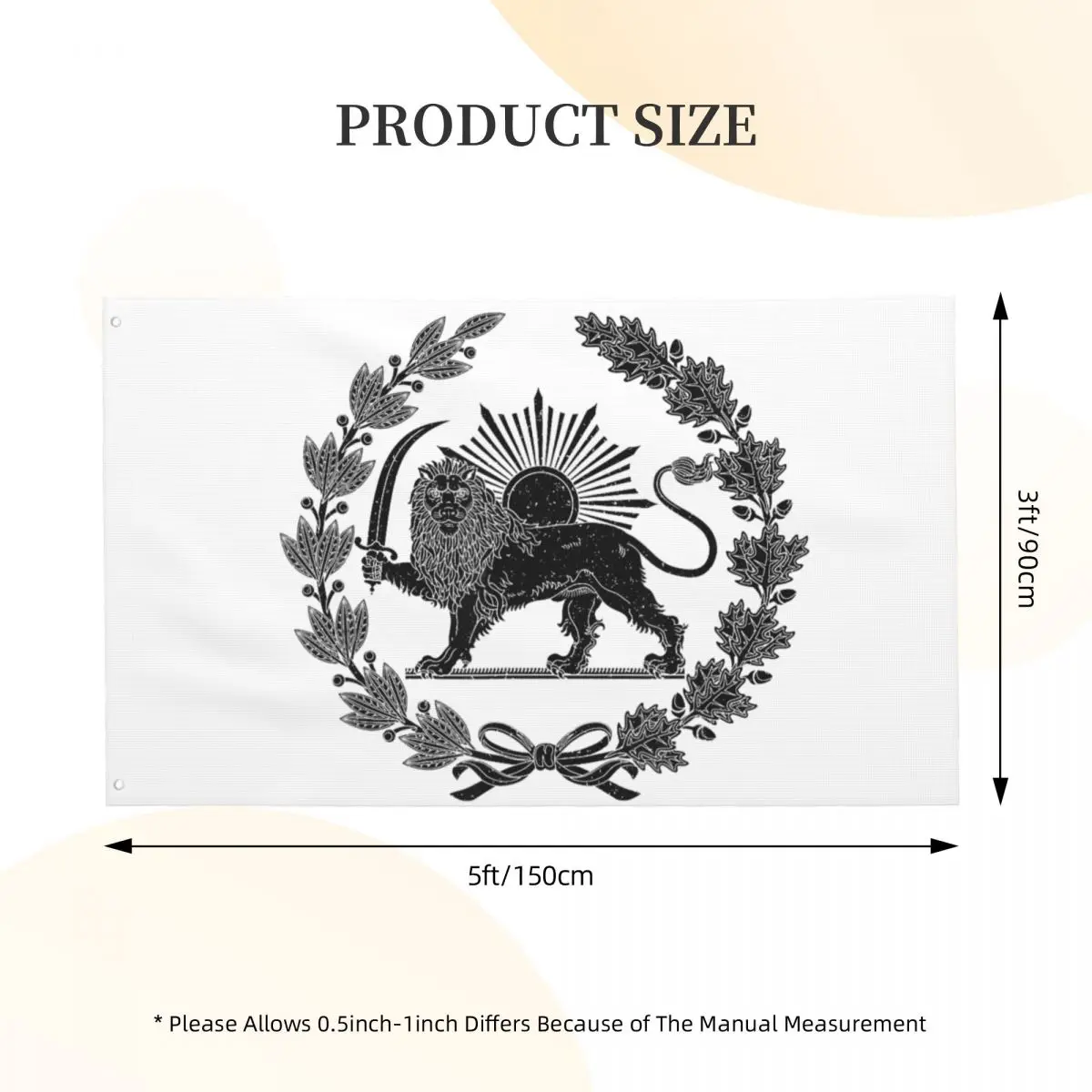 IRAN PERSIAN LION AND SUN EMBLEM SYMBOL Flag Custom 90X150cm Flags Hanging Fashion Banner For Celebration Home Decoration