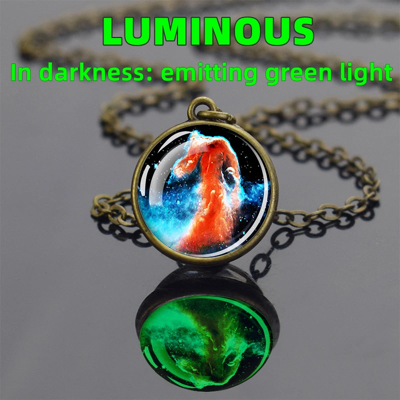 Solar System Necklace Galaxy Nebula Planet Space Art Picture Glass Ball Necklace Moon Mars Jupiter Pendant Jewelry Dropshipping