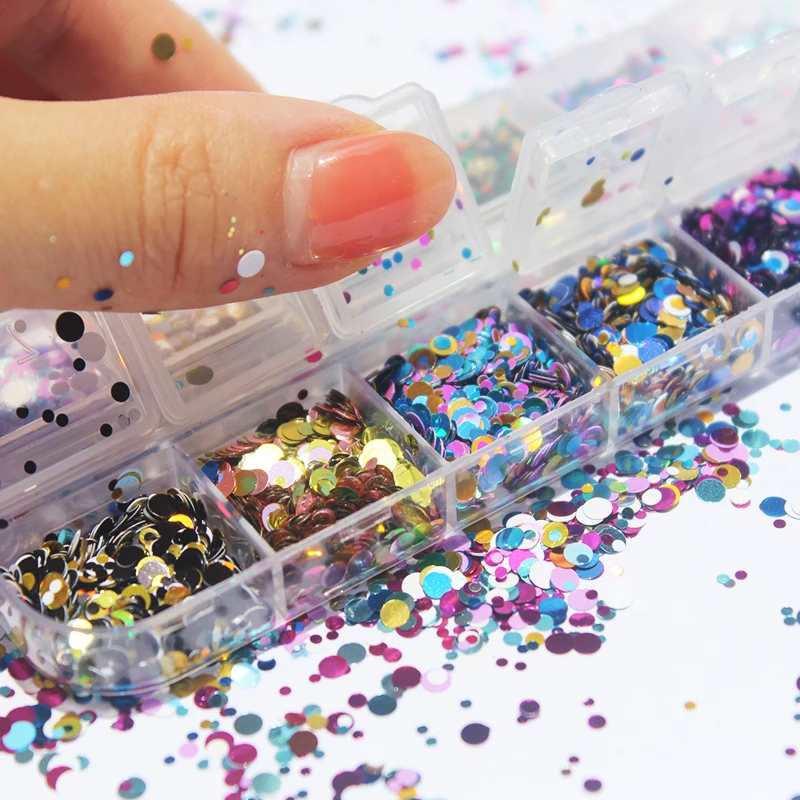 

Holographic Sticker Nail Sequins Glitter Ultra-thin Confetti Flakes Nail Art Sequins Hearts Design 26 Colours Nail Flake Sequins