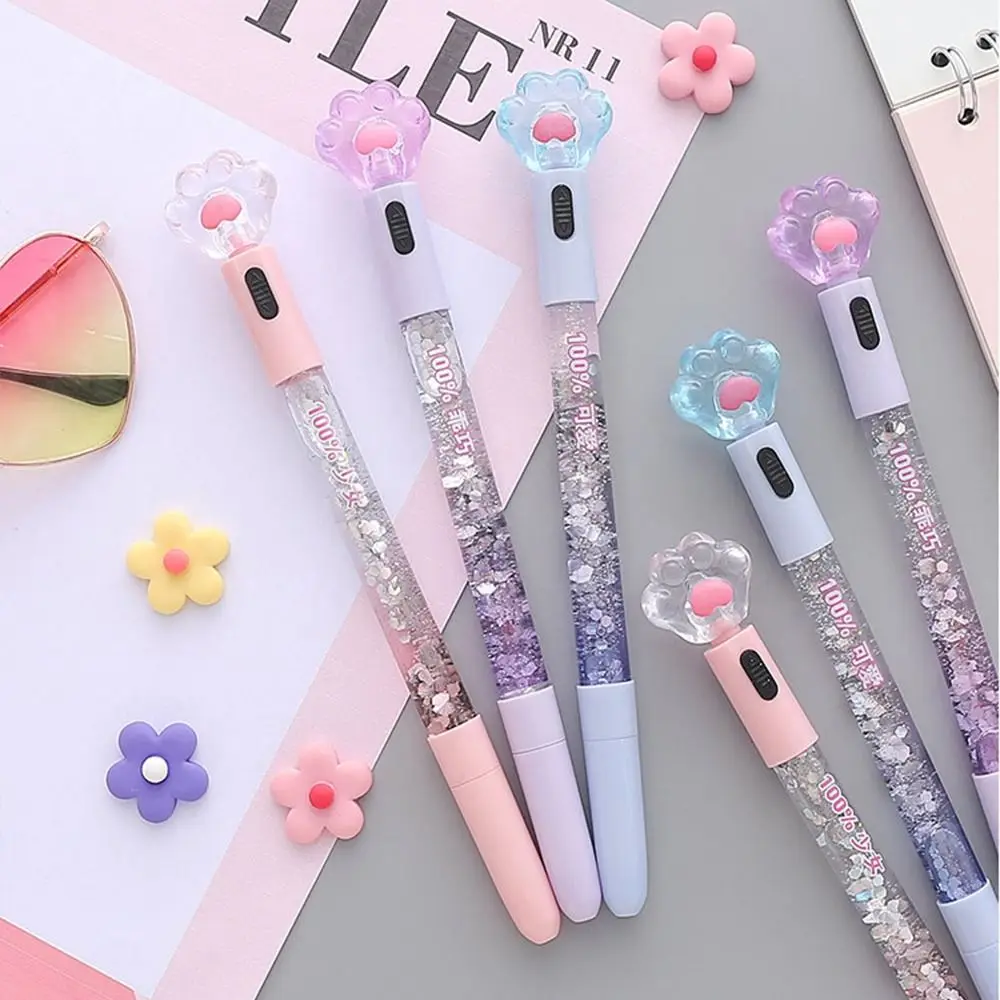 Students Stationery Black Ink School Office Supplies 0.5mm Gel Pen Glowing Ballpoint Pen Siging Writing Pen Neutral Gel Pen