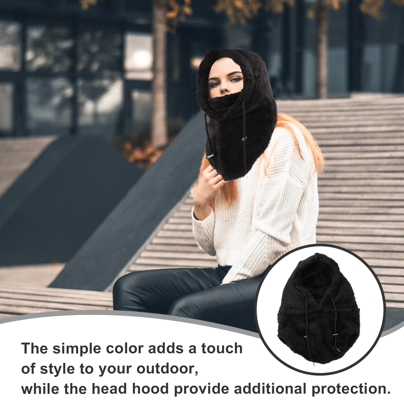 

Thickened Velvet Windproof Warm Face Hood Cap Multi-Function Cycling Skiing Mask for Outdoor Anti-Cold Head Cover Neck Guard
