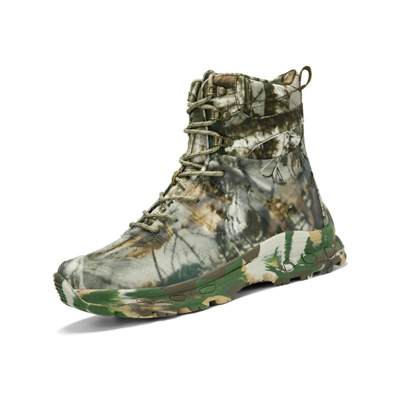 CHRLCK Outdoor Combat Boots High Top Sneakers Men's High Top Boots Waterproof Desert Combat Boots Outdoor Non-slip Hiking Shoes