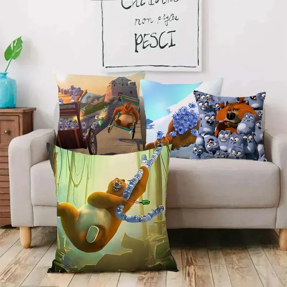 Grizzy And The Lemmings Tabodi Pillow Covers Cartoon Sofa Decorative Home Double-sided Printing Short Plush Cute Cushion Cover