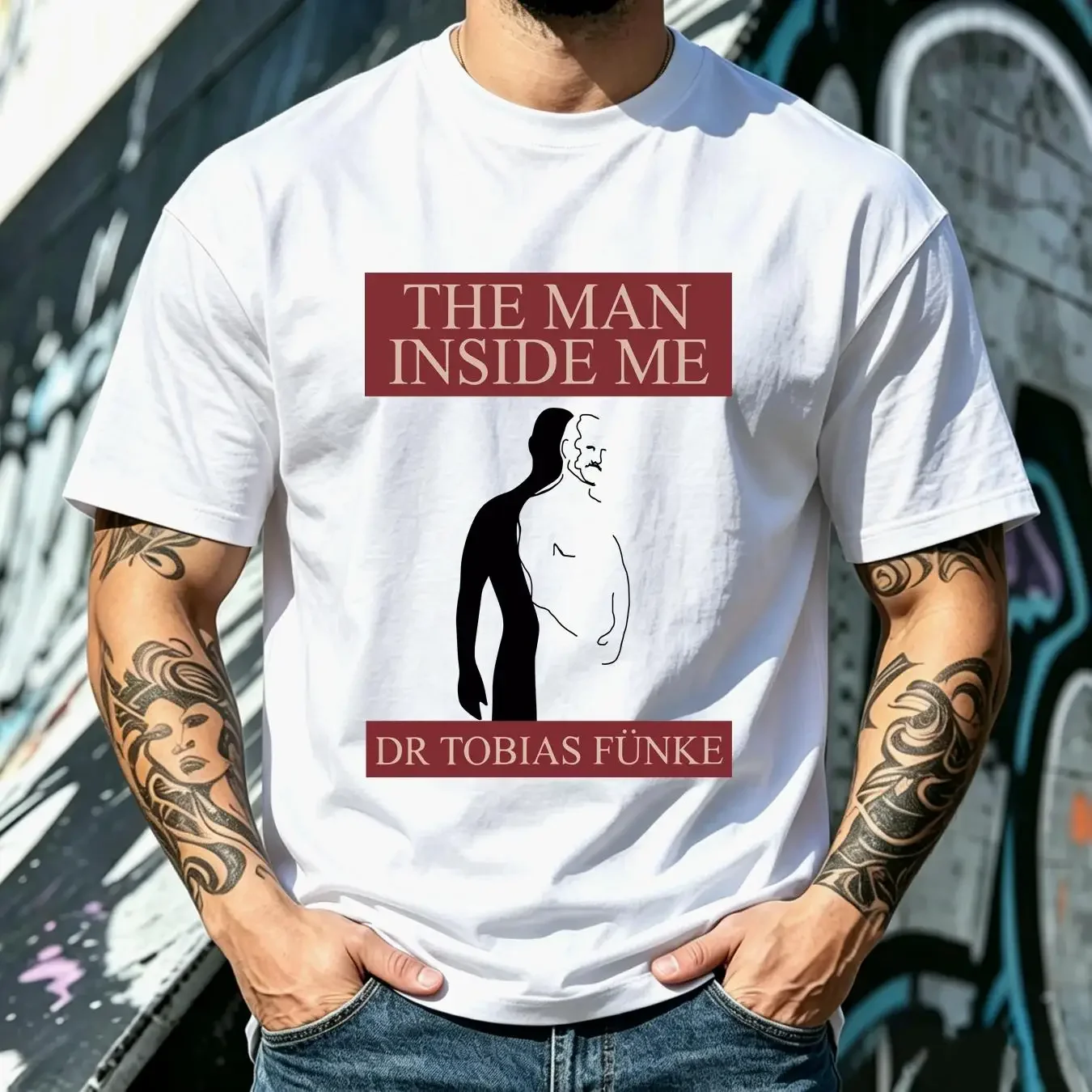 washed T Shirt Tobias Funke The Man Inside Me long or short sleeves vintage Washed Stylish Top For Everyday Wear Stretched