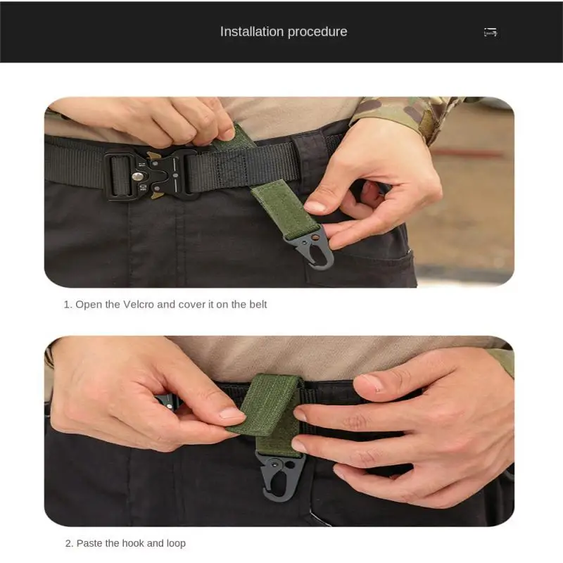 2pcs Hanging Buckle Molle Nylon Webbing Carabiner Belt Triangle Keychain for Outdoor Climbing Camping Tool Accessory