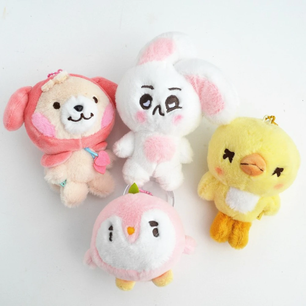 K-pop Cute Plush Bear Duck Keychain BAEKHYUN Xiumin Kai Sehun Soft Stuffed Toy Pendant Keyring for Backpack