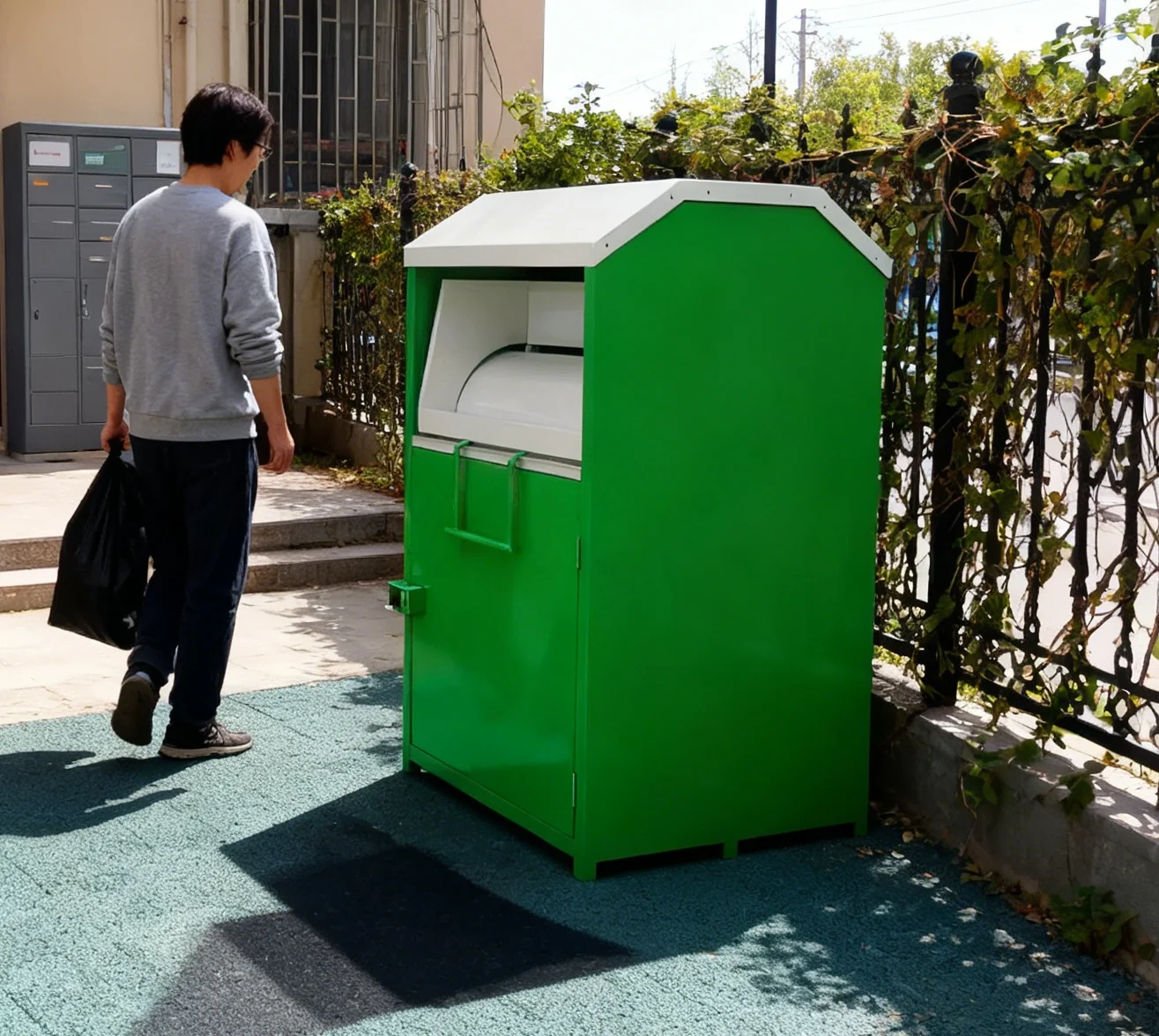 

Factory Custom Outdoor Galvanized Steel Clothing Donation Bin Container Charity Donation Box Metal Clothing Donation Drop Box