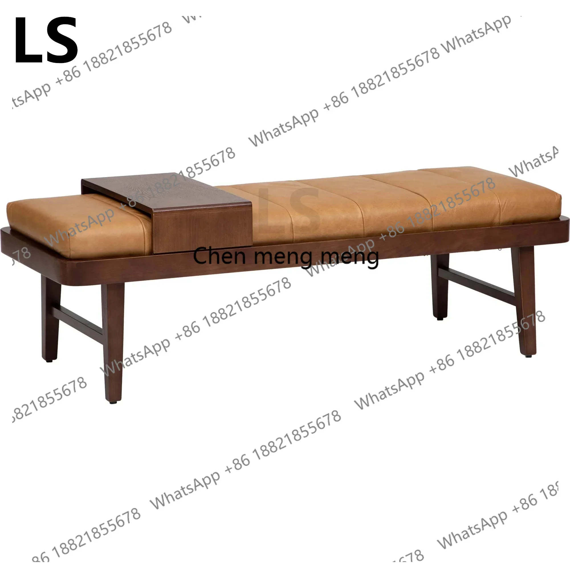 Living room solid wood sofa stool new Chinese bedroom end stool shoe stool hotel