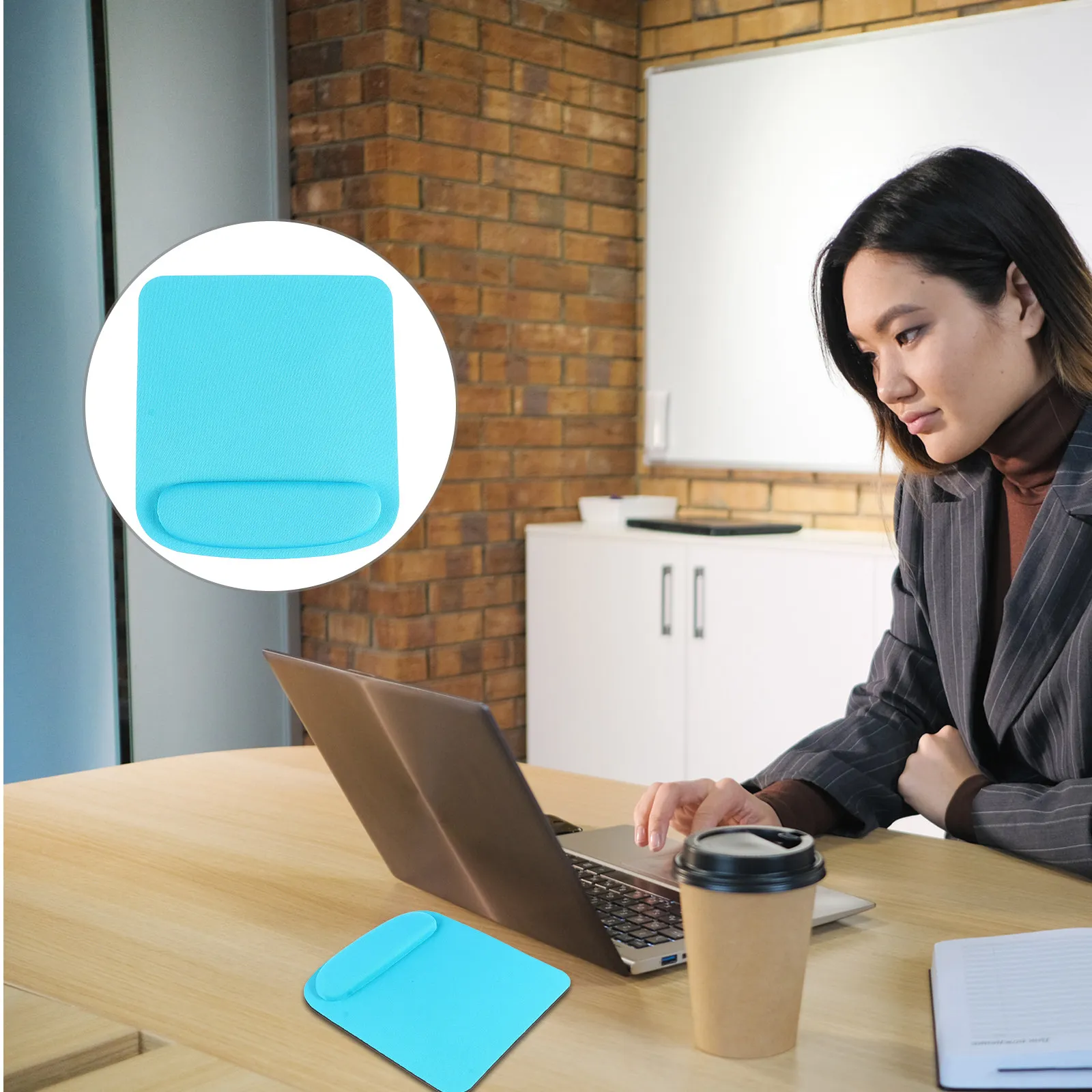 Ergonomic Wrist Support Mouse Pad Memory Cotton Filled Stress Relief for Office Work Home Study and Gaming Mouse Pad