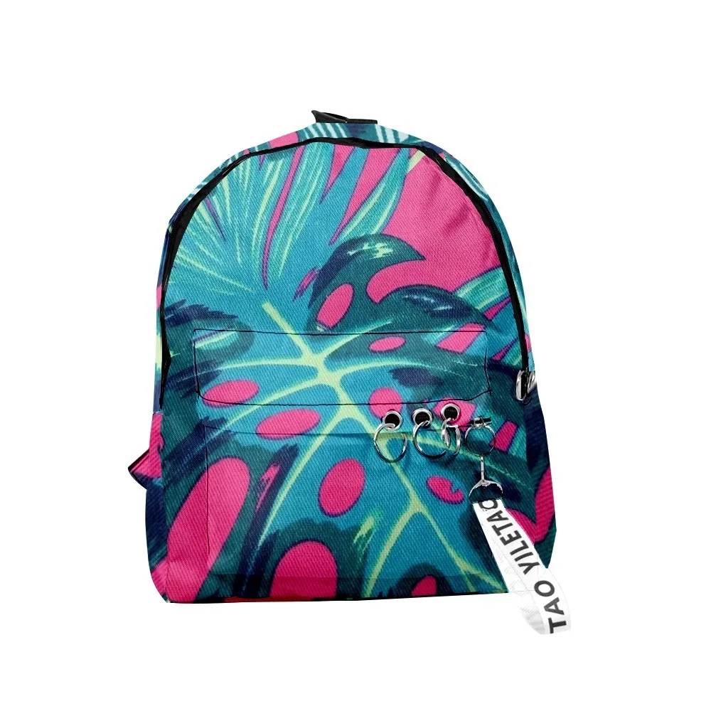 Hip Hop Popular Creative Maple Leaf Backpacks Boys/Girls School Bags 3D Print Keychains Oxford Waterproof Cute Small Backpacks