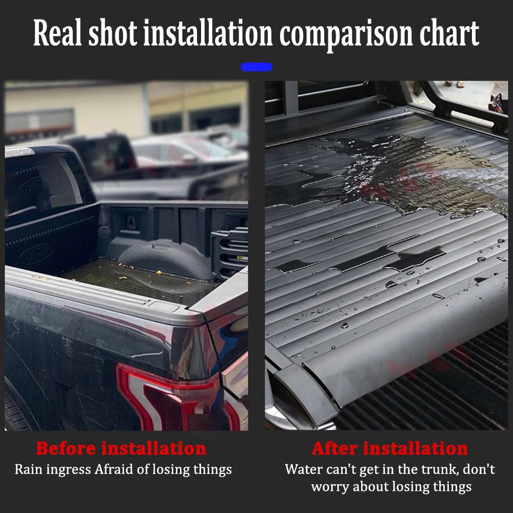 Car Trunk Lids For  Isuzu Dmax Ford F150  Pickup Bed Tonneau Cover Retractable Roller Shutter Tail Box Cover Manual Tail Box