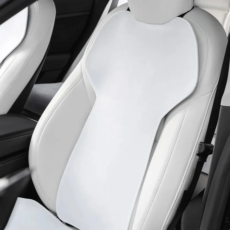 Seat Cover Cushion for Tesla Model 3/ Y Flannel White Seat Protection Mat Anti-dirty Non-slip Cushion Car Interior Accessories