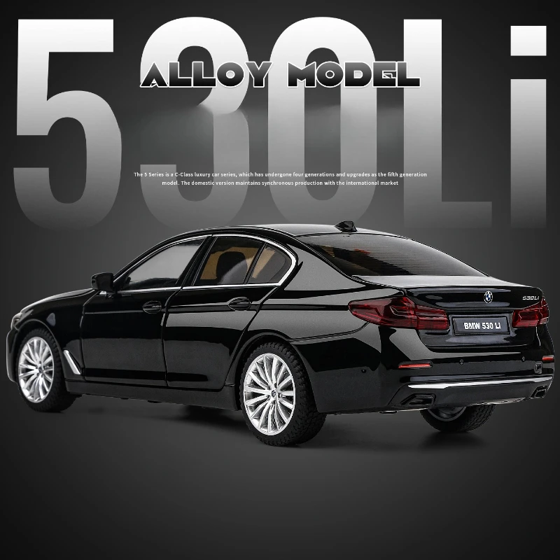 

1:18 530Li Роскошная модель автомобиля из сплава, литая под давлением металлическая модель игрушечного автомобиля, имитация звука, свет, коллекция, подарок для детей