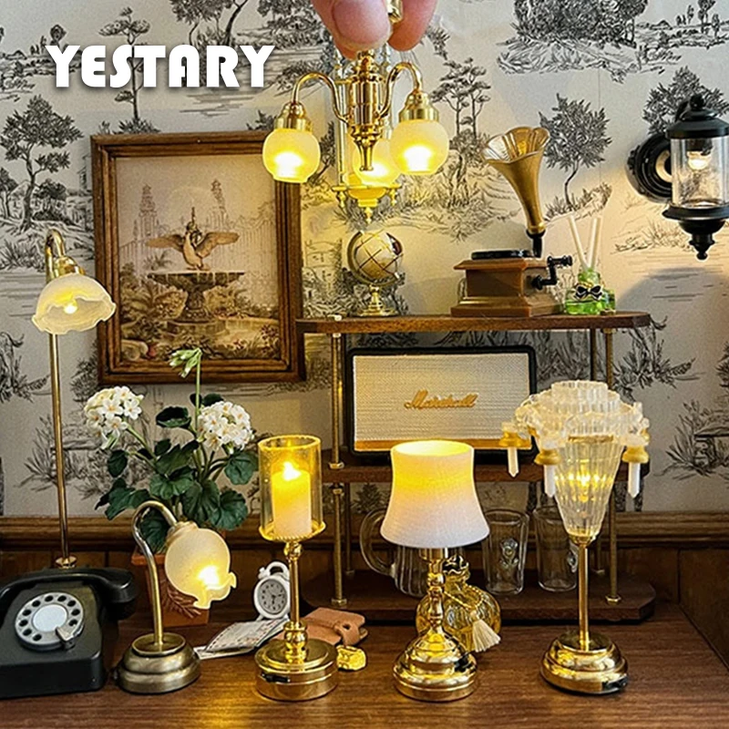 YESTARY BJD 1/6 Miniature Dollhouse Furniture Lamps Doll House Accessories Furniture Decoration Desk Lamp Floor Lamp Ghandelier