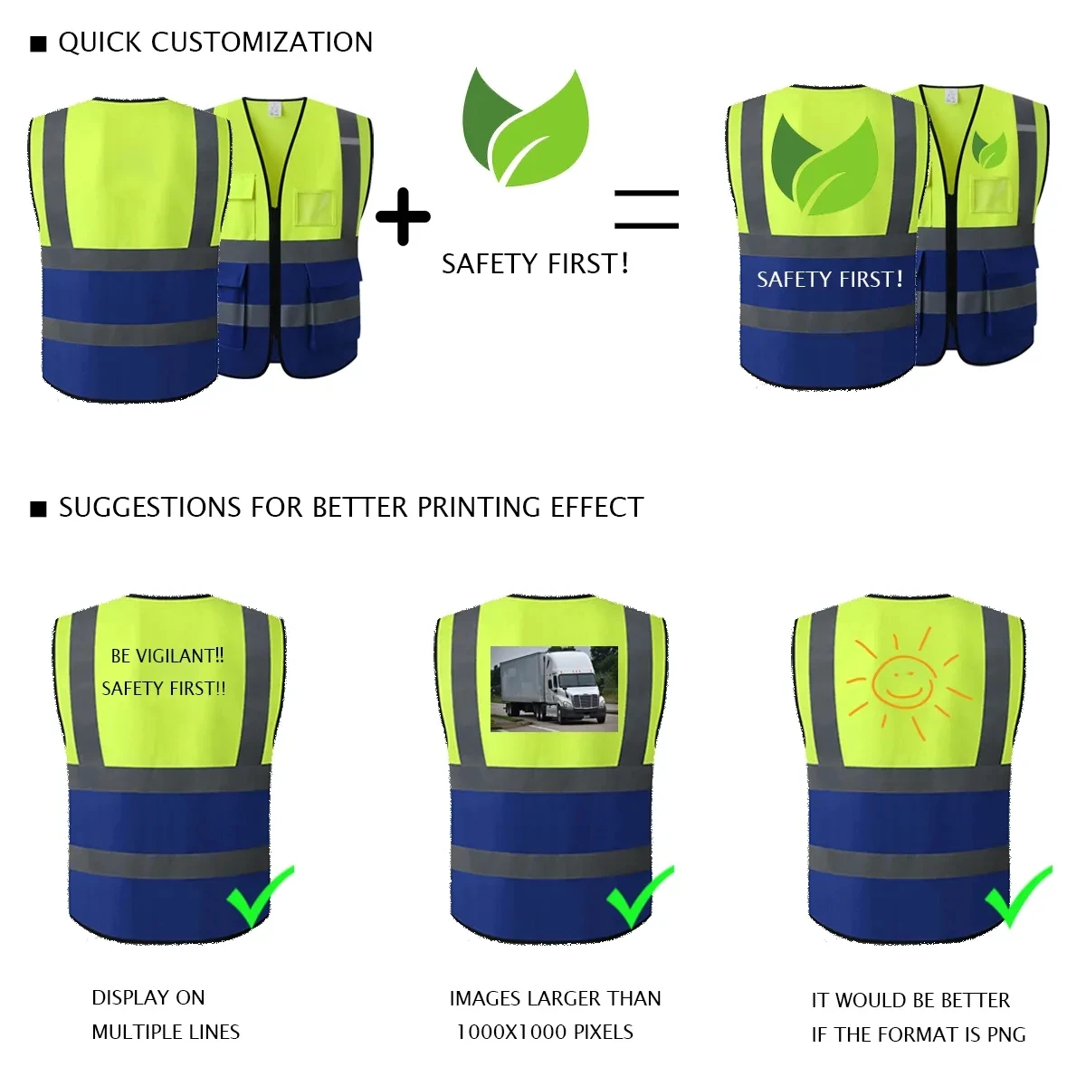 High Visibility Reflective Safety Reflective Vest Personalized Customized Night Cycling Work Clothes For Construction Workers