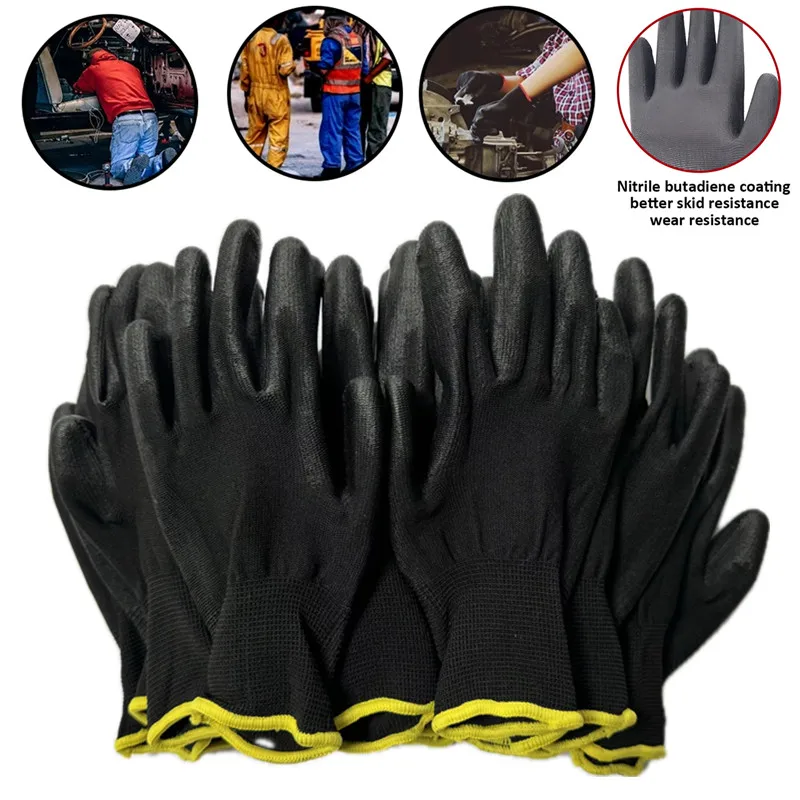 20pcs/10 pairsPolyurethane Gloves Safety Work Gloves Repair Gloves Palm Coated Gloves Carpenter Repairman Supplies