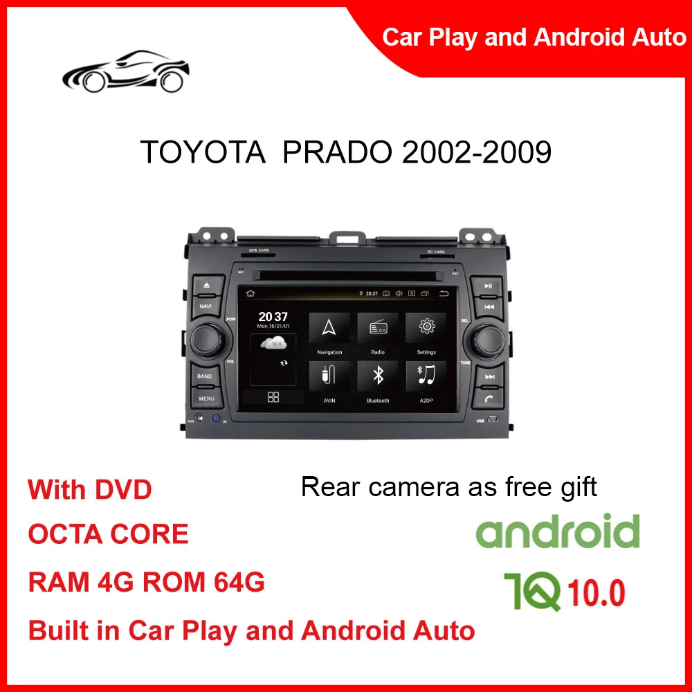 CUSP Big Screen Tracker GPS Car For TOYOTA PRADO 2002-2009 7inch RAM 4G ROM 64G Car DVD Player Touch Screen Stereo For Car