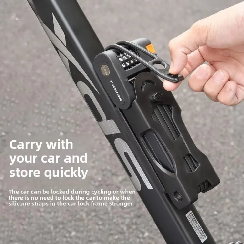

Portable Foldable Bicycle Lock Alloy Steel Four-Digit Cycling Folding Lock Anti-theft Rust-proof Bike Combination Lock