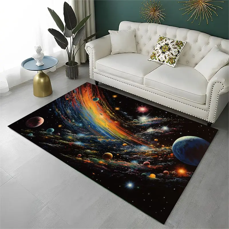 Dream Universe Galaxy Space Stars Black Hole Milky Way Large Area Rug Non-slip Carpet for Bedroom Living Room Sofa Floor Mat