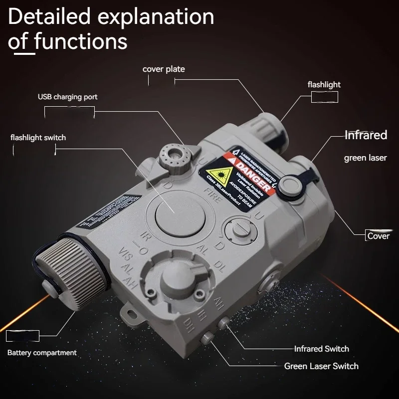 戦術的な赤外線バッテリーボックス,レーザー懐中電灯,精密ストライク,戦術的な付属品,peq15