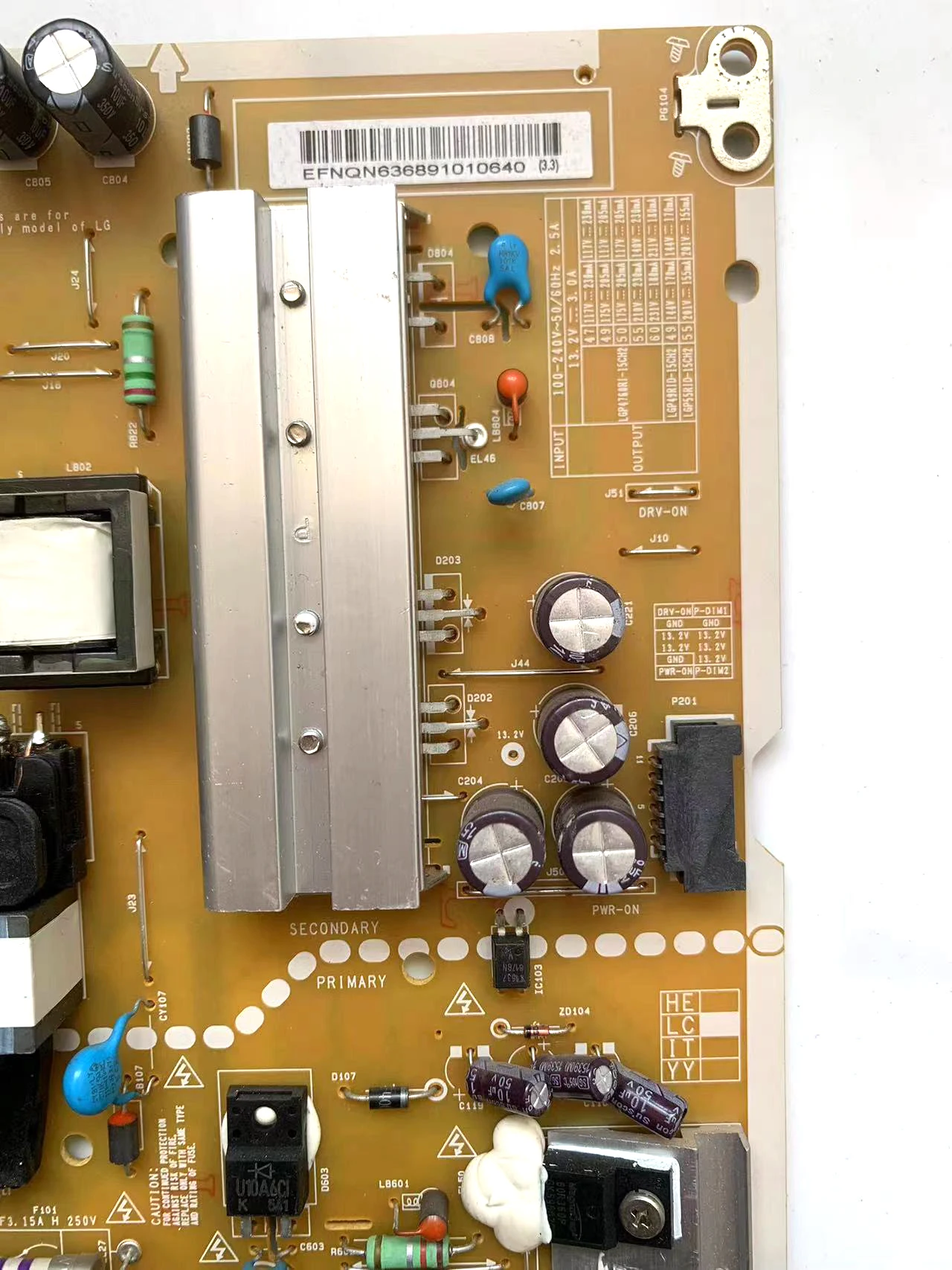 EAY63689101 EAX66203101(1.8) LGP4760RI-15CH2 Power Board is for 55LF6000-UB 60LX341C-UA 60LF6300-UA 50LF6000-UB 49LF5500-UA TV