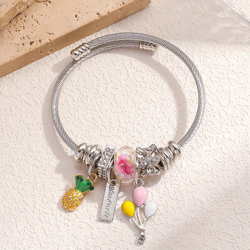 New Fashion Women's Creative Fruit Balloon Elephant Adjustable Bracelet Festival Lover DIY Charm Jewelry Foot Chain Gift